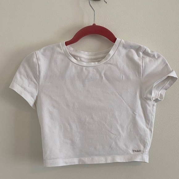 TNA White Cropped T Shirt size Small - Picture 1 of 7